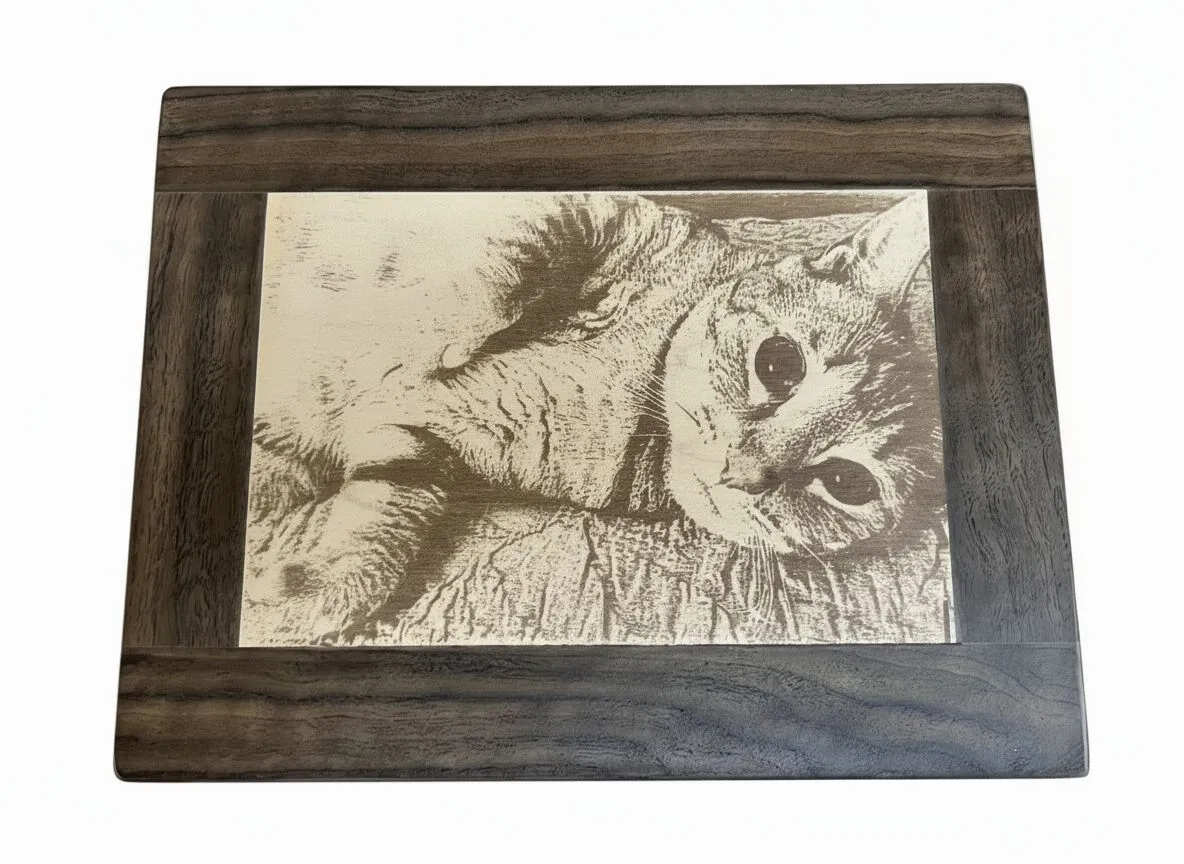 Handcrafted wood pet PetPic - gallery example 1 engraved from a customer photo