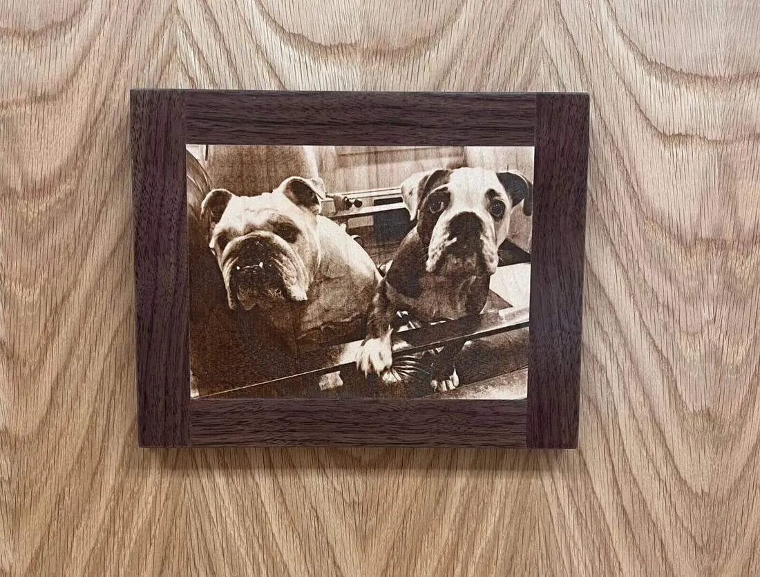 Handcrafted wood pet PetPic - gallery example 9 engraved from a customer photo